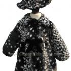 Image of Widgeon Arctic Leopard Exquisite Soft Faux Fur Bow Front Coat w/Matching Hat (Size 3)
